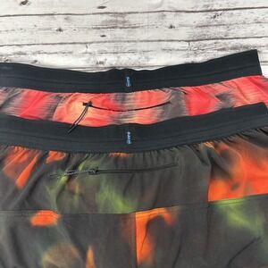 Lot of 2 Janji Men's AFO Middle Running Shorts Large Brief Lined Zip Pocket 5"